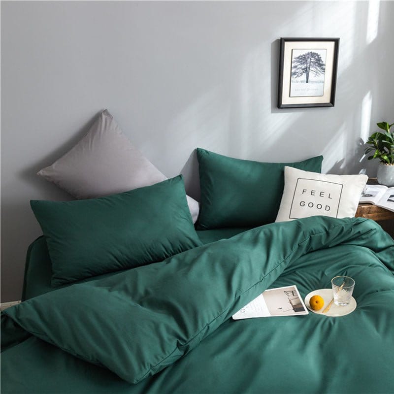 Verde - Drap Fodera / Copripiumino / 2 taies d'oreiller