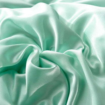 Verde opaline type satin - Drap Fodera / Copripiumino / 2 taies d'oreiller