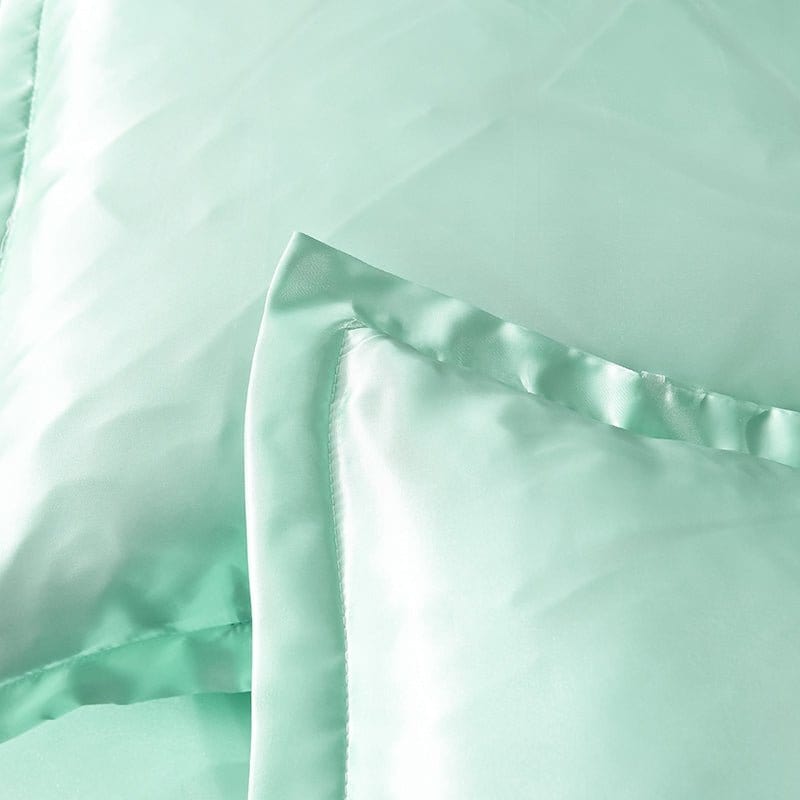 Verde opaline type satin - Drap Fodera / Copripiumino / 2 taies d'oreiller