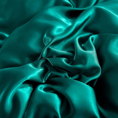 Verde type satin - Drap Fodera / Copripiumino / 2 taies d'oreiller