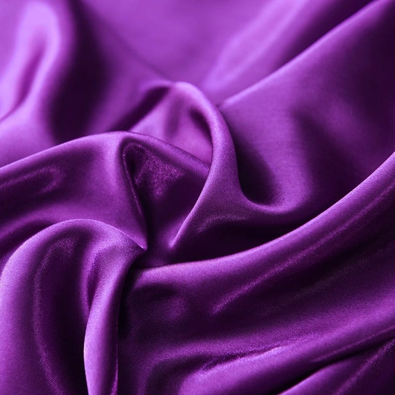 Violet type satin - Drap Fodera / Copripiumino / 2 taies d'oreiller