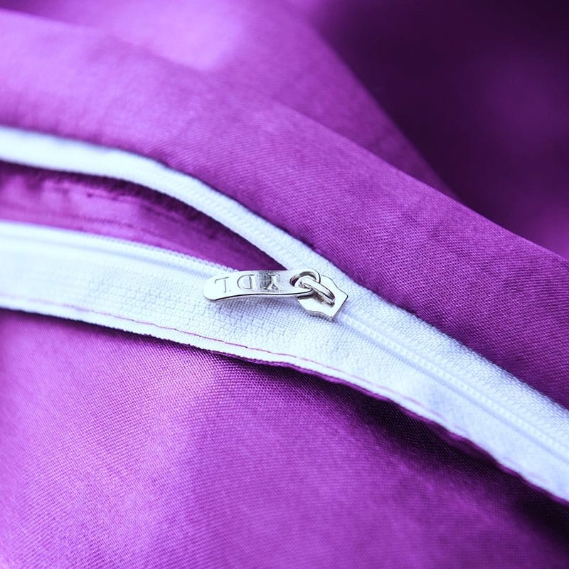 Violet type satin - Drap Fodera / Copripiumino / 2 taies d'oreiller