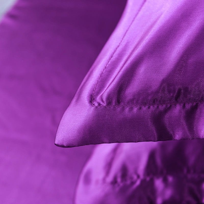 Violet type satin - Drap Fodera / Copripiumino / 2 taies d'oreiller