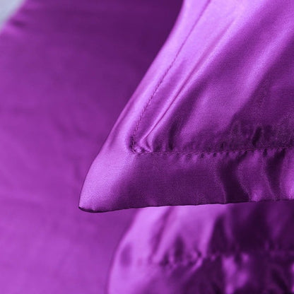 Violet type satin - Drap Fodera / Copripiumino / 2 taies d'oreiller