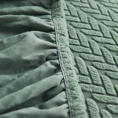 Verde - Fodera in pile per cuscini di divano - Motivo Wool