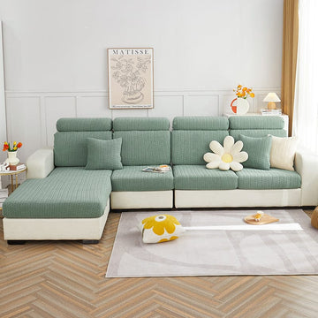 Verde - Fodera in pile per cuscini di divano - Motivo Wool