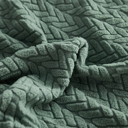 Verde - Fodera in pile per cuscini di divano - Motivo Wool